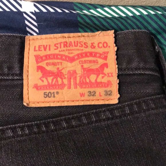 Levi’s 501 Button Fly Black Jeans Men 32x32 - Picture 3 of 6